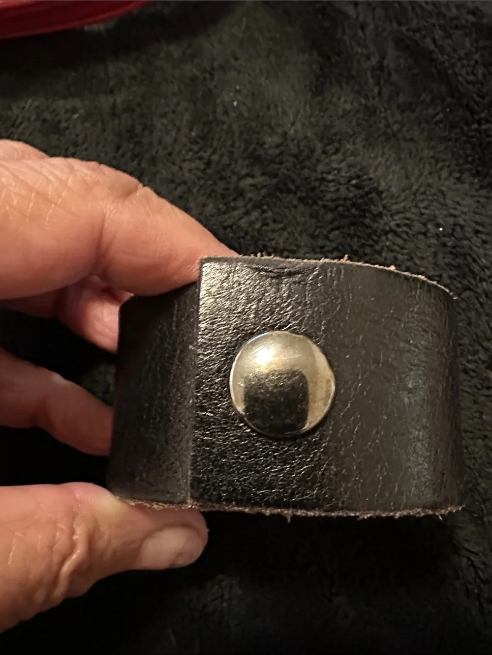Live the Life You’ve Imagined Black Leather Wrist Cuff SNAP Closure